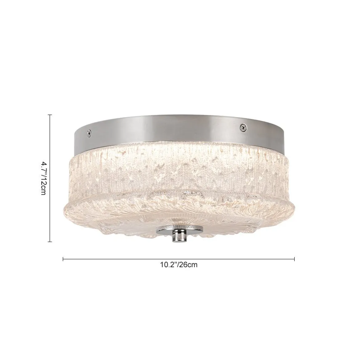 Decorative Clear Glazed Glass Round LED Ceiling Light