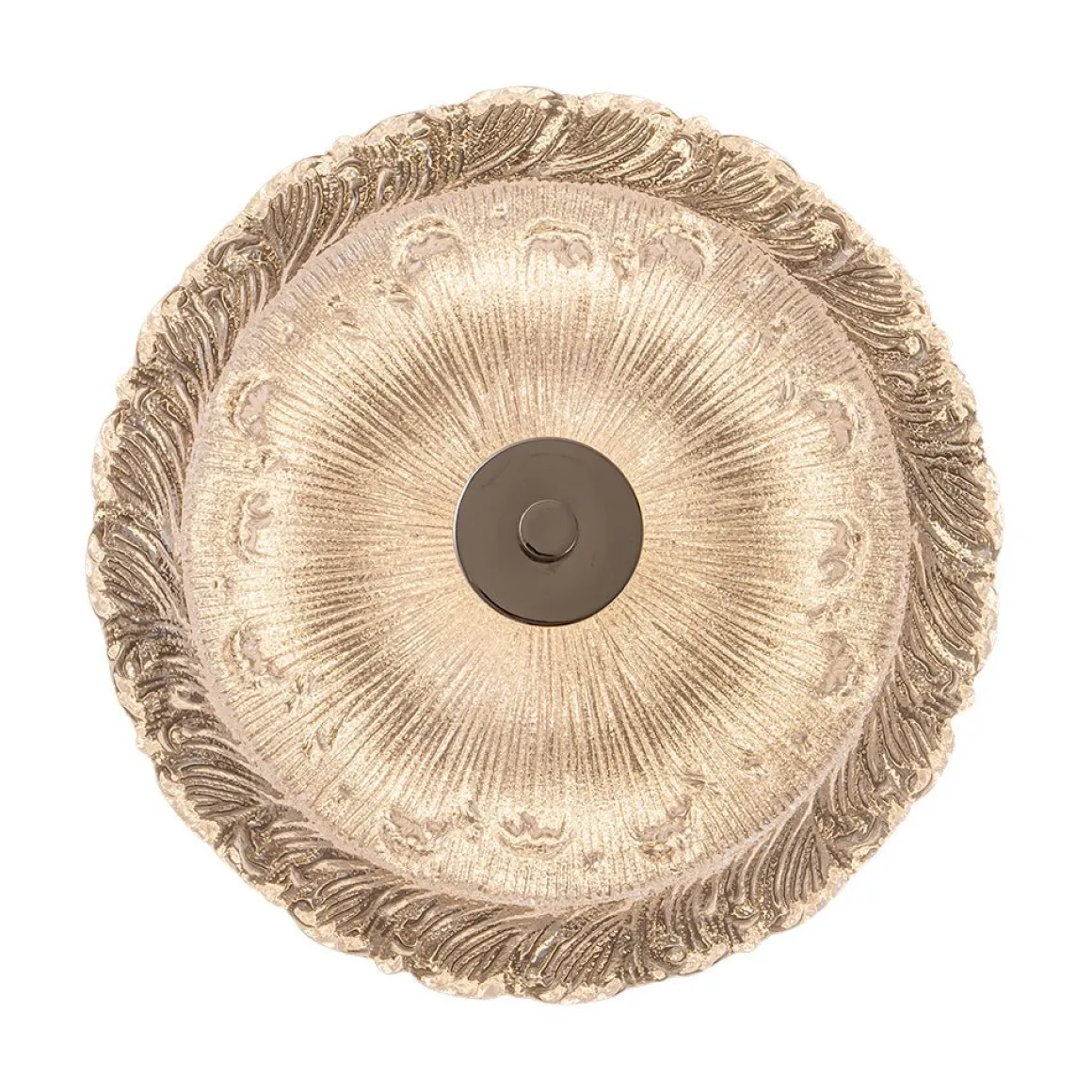 Decorative Clear Glazed Glass Round LED Ceiling Light