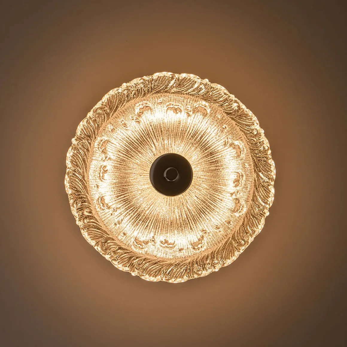 Decorative Clear Glazed Glass Round LED Ceiling Light