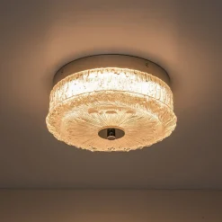 Decorative Clear Glazed Glass Round LED Ceiling Light