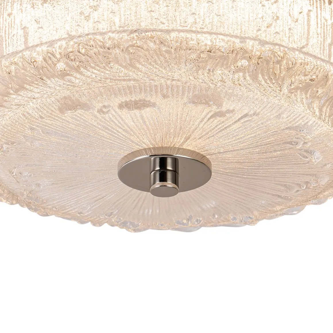 Decorative Clear Glazed Glass Round LED Ceiling Light