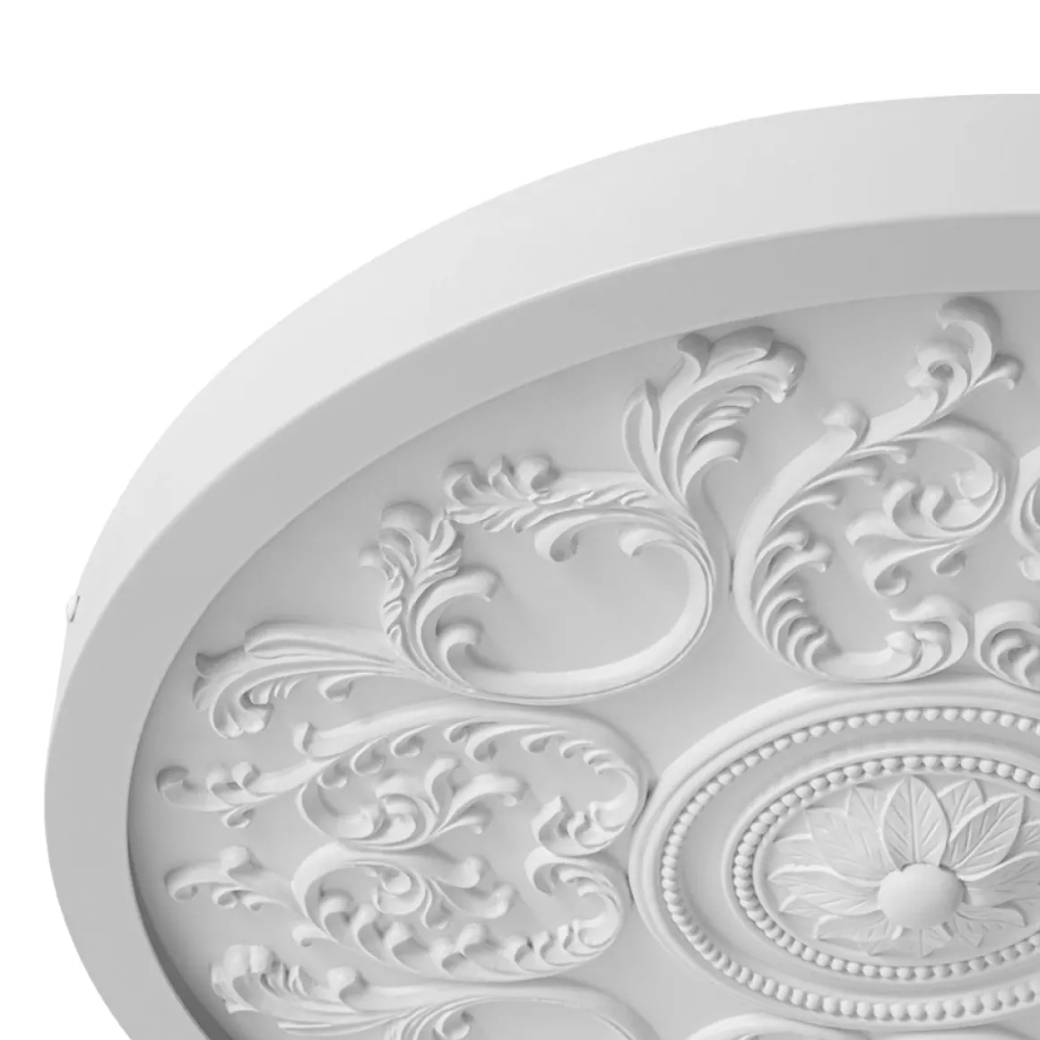 Decorative French White Medallion LED Flush Mount Light