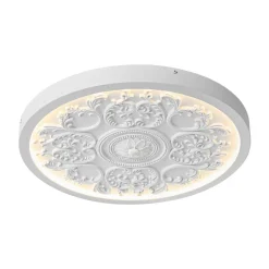 Decorative French White Medallion LED Flush Mount Light