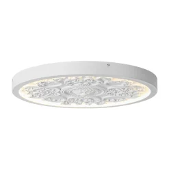Decorative French White Medallion LED Flush Mount Light