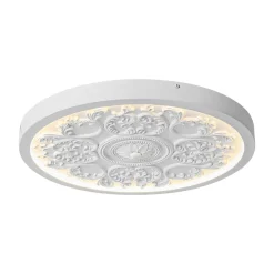Decorative French White Medallion LED Flush Mount Light
