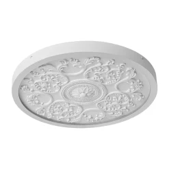 Decorative French White Medallion LED Flush Mount Light