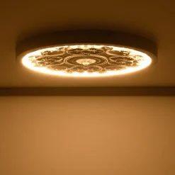 Decorative French White Medallion LED Flush Mount Light