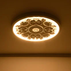 Decorative French White Medallion LED Flush Mount Light
