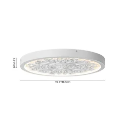 Decorative French White Medallion LED Flush Mount Light