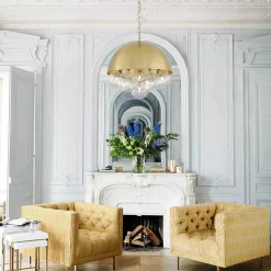 Designer Cluster Glass Globe Metal Dome Pendant Light