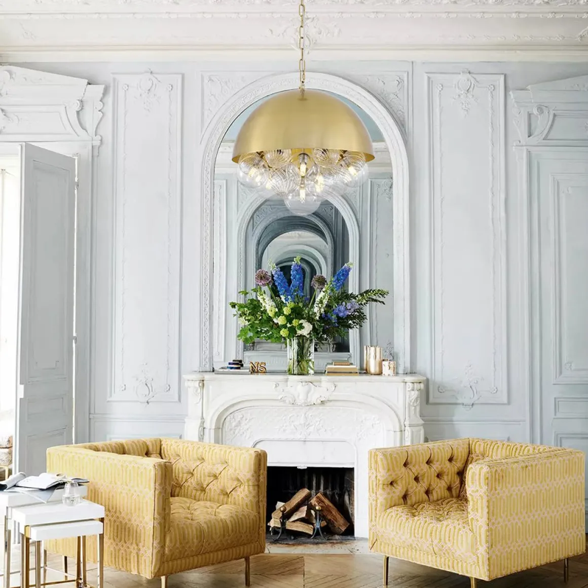 Designer Cluster Glass Globe Metal Dome Pendant Light
