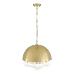 Designer Cluster Glass Globe Metal Dome Pendant Light