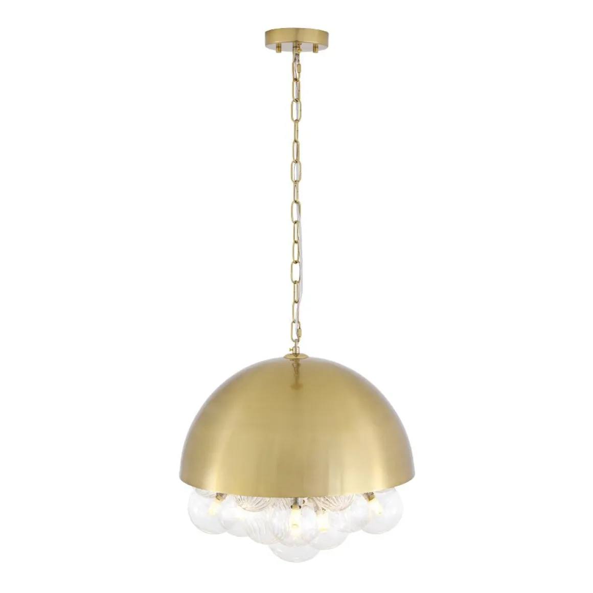 Designer Cluster Glass Globe Metal Dome Pendant Light