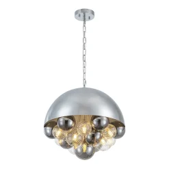 Designer Cluster Glass Globe Metal Dome Pendant Light