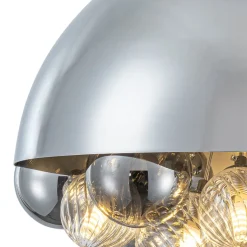 Designer Cluster Glass Globe Metal Dome Pendant Light