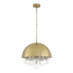 Designer Cluster Glass Globe Metal Dome Pendant Light