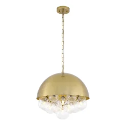 Designer Cluster Glass Globe Metal Dome Pendant Light