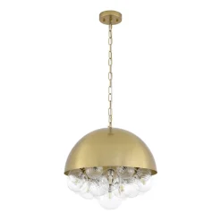 Designer Cluster Glass Globe Metal Dome Pendant Light