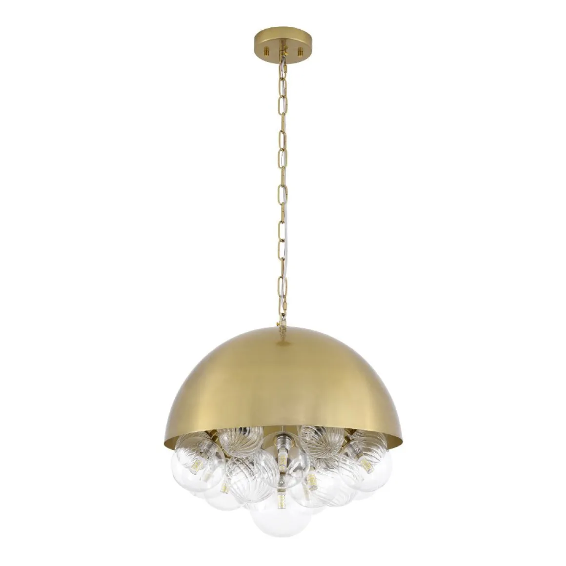 Designer Cluster Glass Globe Metal Dome Pendant Light