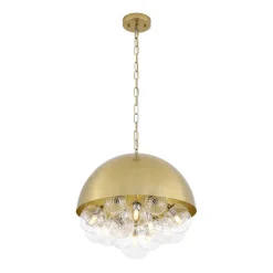 Designer Cluster Glass Globe Metal Dome Pendant Light