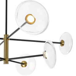Designer Dimmable LED 8-light Glass Tiered Sputnik Chandelier
