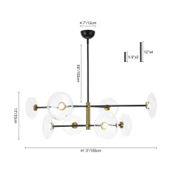 Designer Dimmable LED 8-light Glass Tiered Sputnik Chandelier