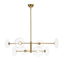 Designer Dimmable LED 8-light Glass Tiered Sputnik Chandelier