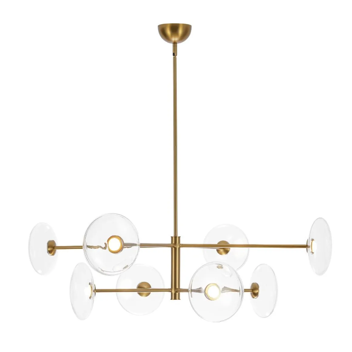 Designer Dimmable LED 8-light Glass Tiered Sputnik Chandelier