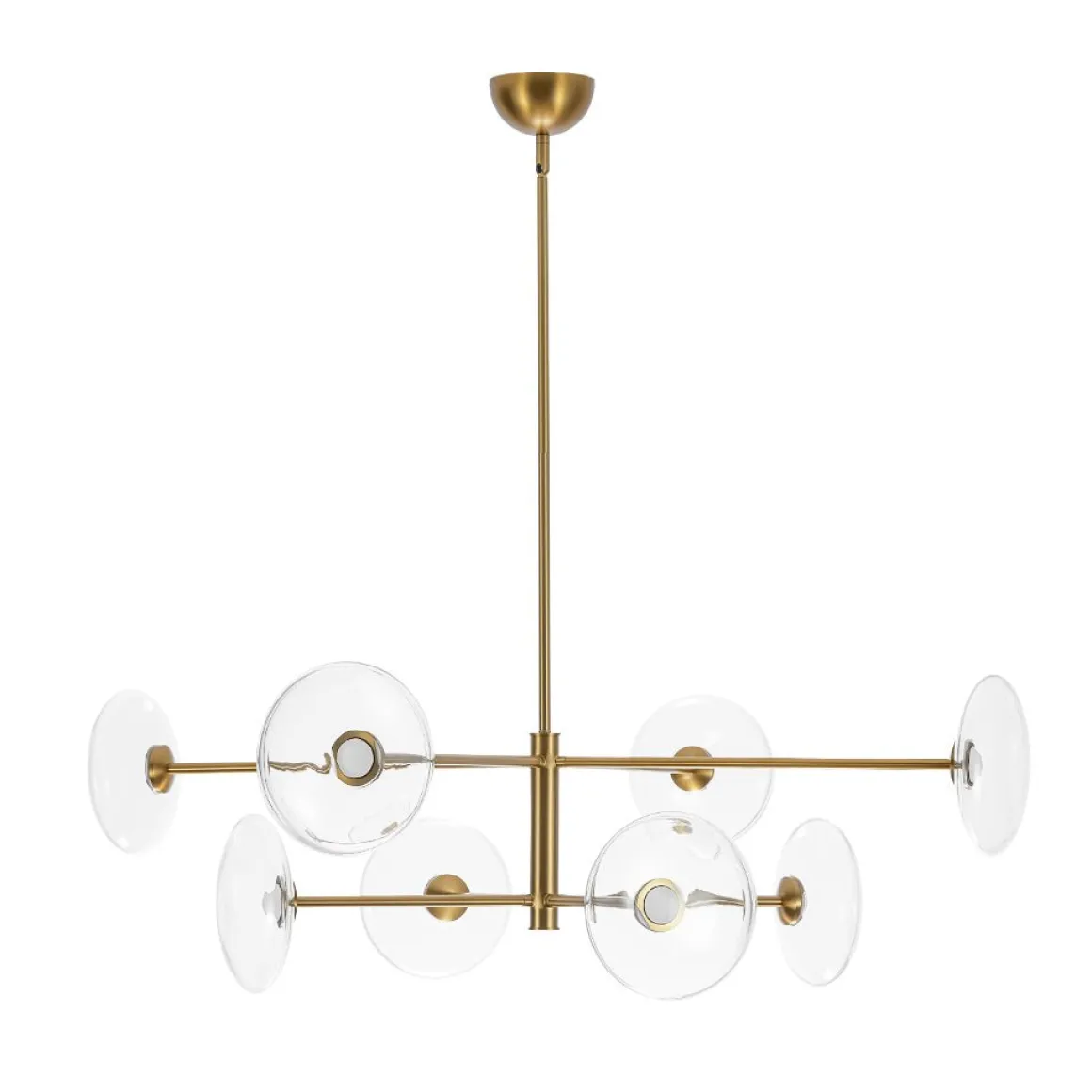 Designer Dimmable LED 8-light Glass Tiered Sputnik Chandelier