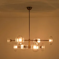 Designer Dimmable LED 8-light Glass Tiered Sputnik Chandelier