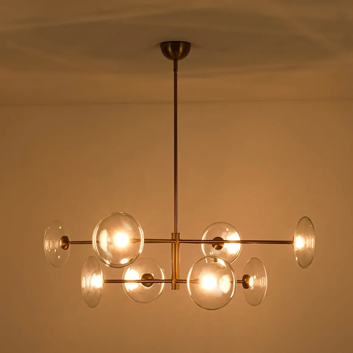 Designer Dimmable LED 8-light Glass Tiered Sputnik Chandelier