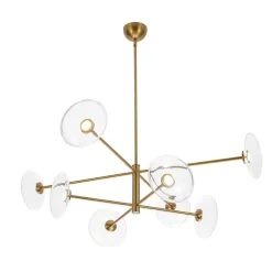 Designer Dimmable LED 8-light Glass Tiered Sputnik Chandelier