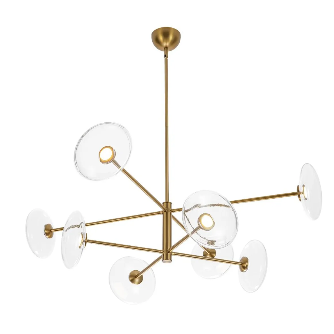 Designer Dimmable LED 8-light Glass Tiered Sputnik Chandelier