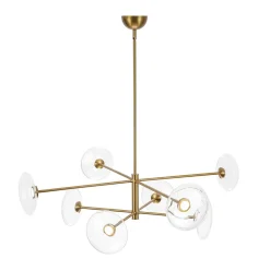 Designer Dimmable LED 8-light Glass Tiered Sputnik Chandelier