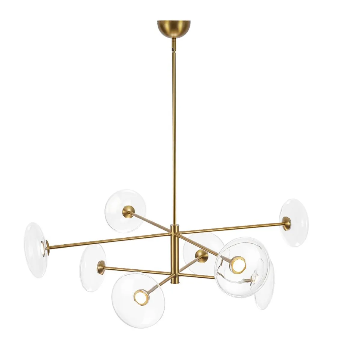 Designer Dimmable LED 8-light Glass Tiered Sputnik Chandelier