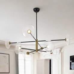 Designer Dimmable LED 8-light Glass Tiered Sputnik Chandelier