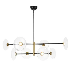 Designer Dimmable LED 8-light Glass Tiered Sputnik Chandelier