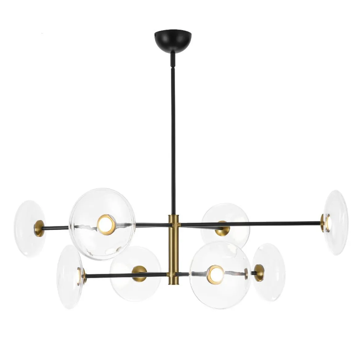 Designer Dimmable LED 8-light Glass Tiered Sputnik Chandelier