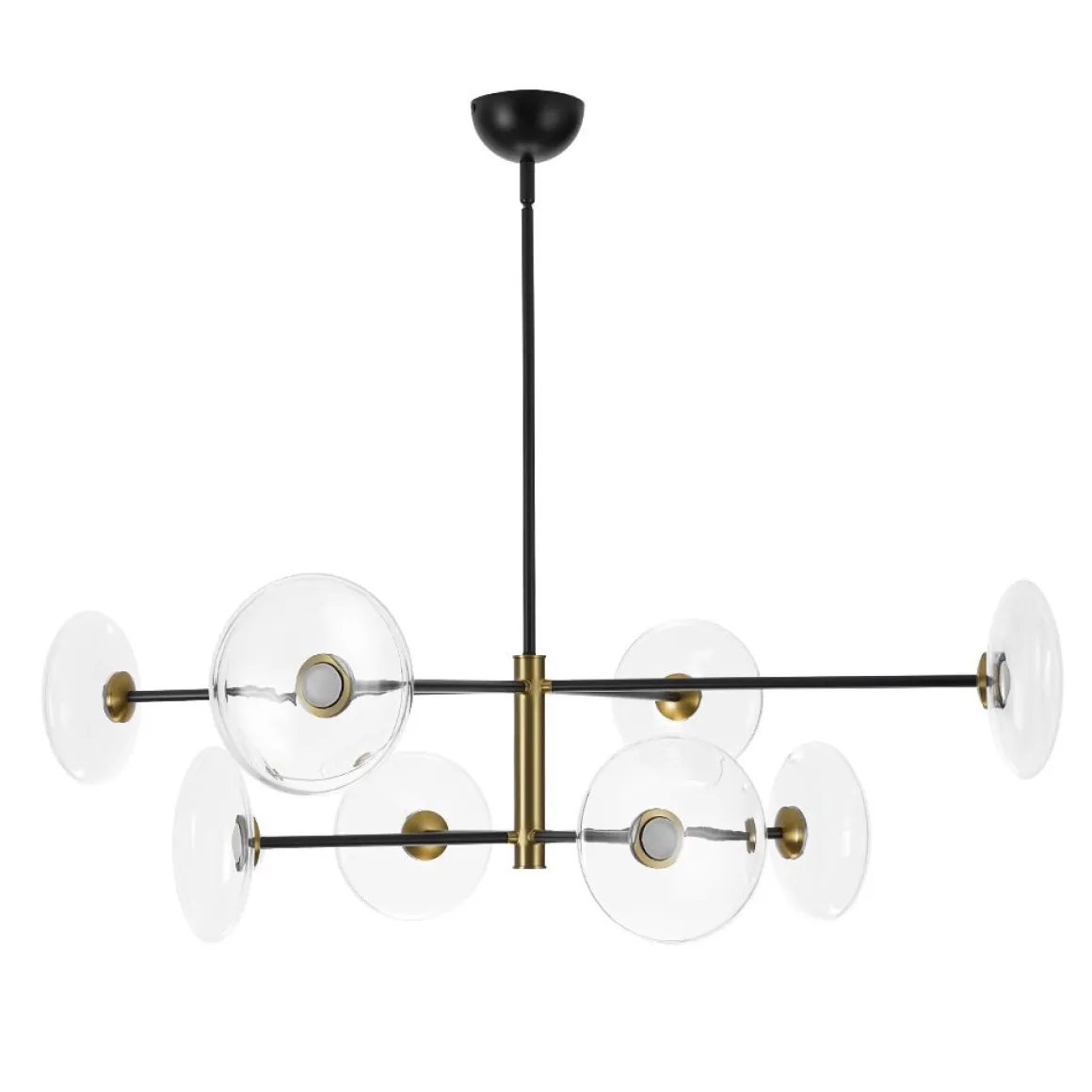 Designer Dimmable LED 8-light Glass Tiered Sputnik Chandelier