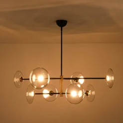 Designer Dimmable LED 8-light Glass Tiered Sputnik Chandelier