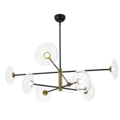 Designer Dimmable LED 8-light Glass Tiered Sputnik Chandelier