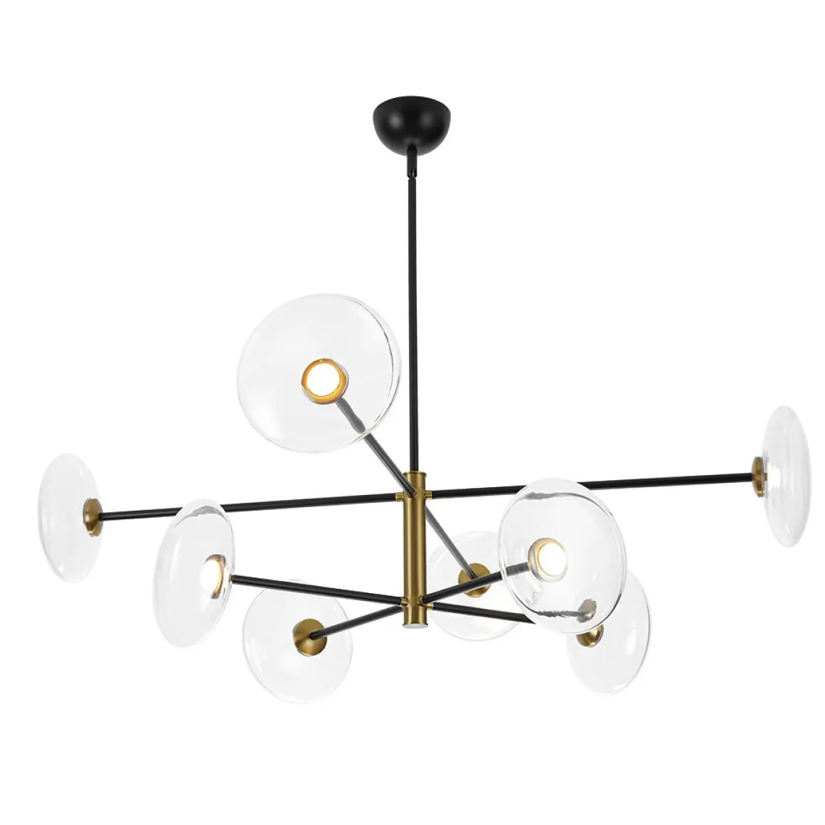 Designer Dimmable LED 8-light Glass Tiered Sputnik Chandelier