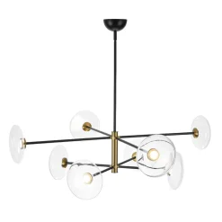 Designer Dimmable LED 8-light Glass Tiered Sputnik Chandelier