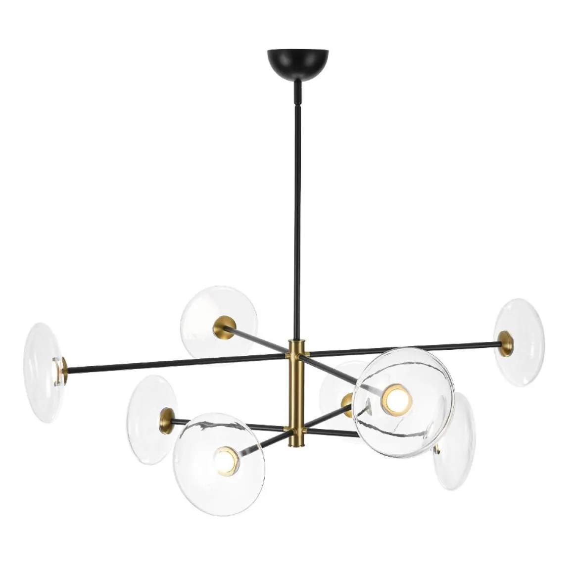 Designer Dimmable LED 8-light Glass Tiered Sputnik Chandelier