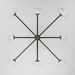 Designer Dimmable LED 8-light Glass Tiered Sputnik Chandelier