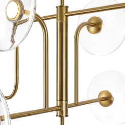 Designer 9-light Glass Dimmable LED Linear Sputnik Chandelier