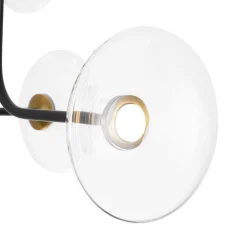 Designer 9-light Glass Dimmable LED Linear Sputnik Chandelier
