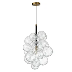 Dimmable Cluster Ribbed Glass Bubble Chandelier Pendant Light