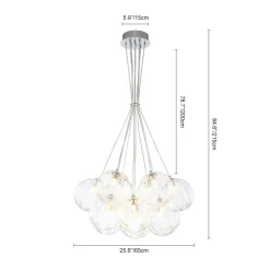 Dimmable Cluster Sculpture Texture Glass Globe Bubble Chandelier