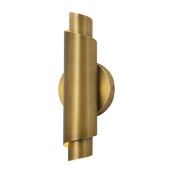 Dimmable LED Aged Brass Up Down Metal Tube Wall Sconce